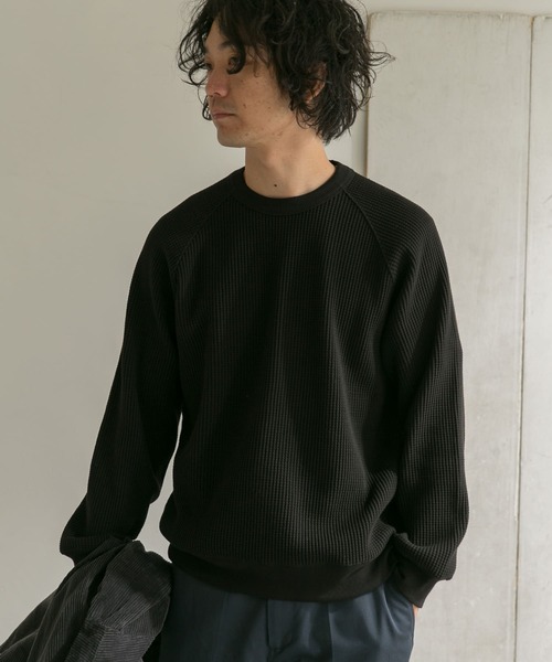 URBAN RESEARCH DOORS（アーバンリサーチドアーズ）の「『UR TECH』ワッフルロングスリーブ Tシャツ（Tシャツ/カットソー・メンズ・ブラック/ベージュ系その他/ブルー系その他/オレンジ系その他・40/38）」の2枚目の写真