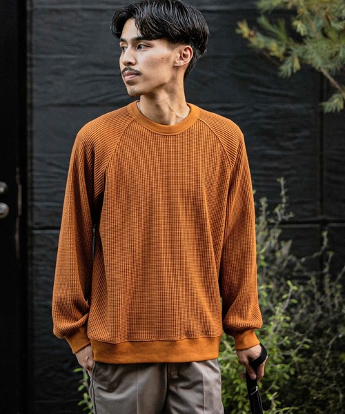 URBAN RESEARCH DOORS（アーバンリサーチドアーズ）の「『UR TECH』ワッフルロングスリーブ Tシャツ（Tシャツ/カットソー・メンズ・ブラック/ベージュ系その他/ブルー系その他/オレンジ系その他・40/38）」の5枚目の写真