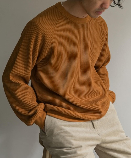 URBAN RESEARCH DOORS（アーバンリサーチドアーズ）の「『UR TECH』ワッフルロングスリーブ Tシャツ（Tシャツ/カットソー・メンズ・ブラック/ベージュ系その他/ブルー系その他/オレンジ系その他・40/38）」の10枚目の写真