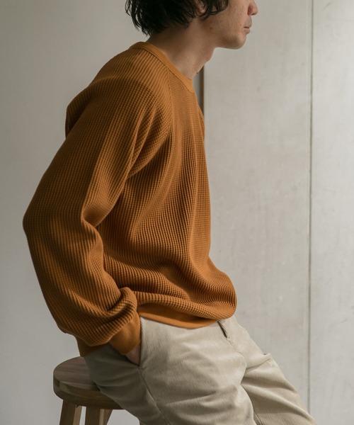 URBAN RESEARCH DOORS（アーバンリサーチドアーズ）の「『UR TECH』ワッフルロングスリーブ Tシャツ（Tシャツ/カットソー・メンズ・ブラック/ベージュ系その他/ブルー系その他/オレンジ系その他・40/38）」の18枚目の写真