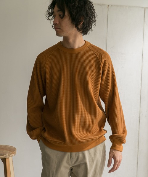 URBAN RESEARCH DOORS（アーバンリサーチドアーズ）の「『UR TECH』ワッフルロングスリーブ Tシャツ（Tシャツ/カットソー・メンズ・ブラック/ベージュ系その他/ブルー系その他/オレンジ系その他・40/38）」の6枚目の写真