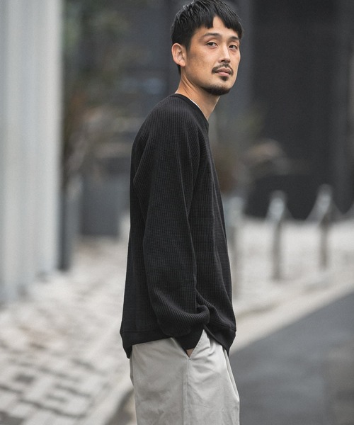 URBAN RESEARCH DOORS（アーバンリサーチドアーズ）の「『UR TECH』ワッフルロングスリーブ Tシャツ（Tシャツ/カットソー・メンズ・ブラック/ベージュ系その他/ブルー系その他/オレンジ系その他・40/38）」の12枚目の写真
