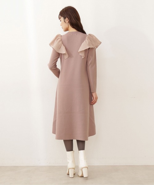 PROPORTION BODY DRESSING(プロポーションボディドレッシング)の「ラッフルAラインニットワンピ / 1211240115(ワンピース・レディース・ブラウン系その他/ブラック・MEDIUM/SMALL)」の5枚目の写真