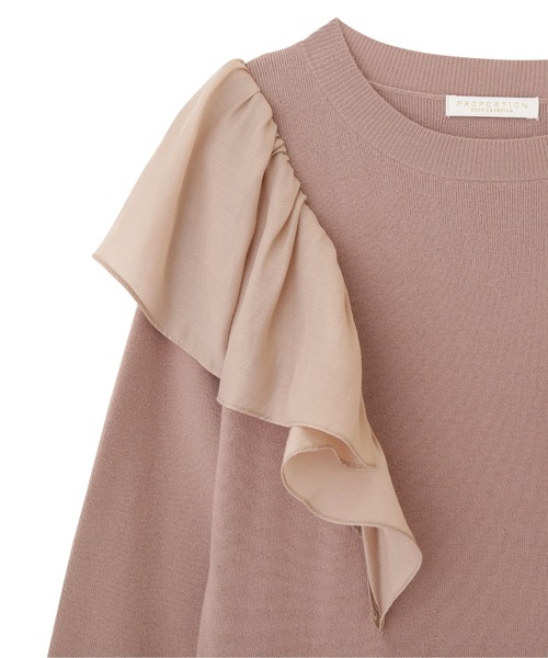 PROPORTION BODY DRESSING(プロポーションボディドレッシング)の「ラッフルAラインニットワンピ / 1211240115(ワンピース・レディース・ブラウン系その他/ブラック・MEDIUM/SMALL)」の13枚目の写真