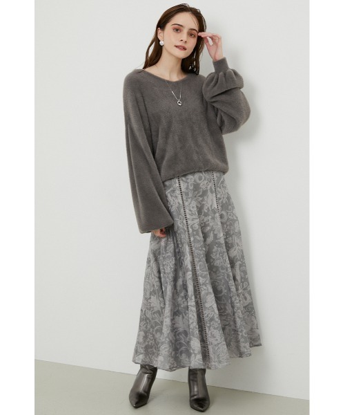 rienda（リエンダ）の「MIXパターンパネルフレアスカート（スカート・レディース・ダークブラウン/グレー/アイボリー・SMALL/MEDIUM）」の11枚目の写真