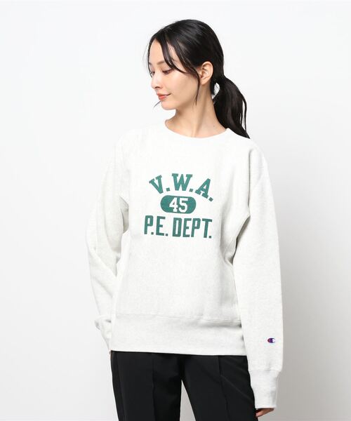 Champion（チャンピオン）の「【Champion】リバースウィーブスウェット（スウェット・レディース・チャコールグレー/ブラック/キナリ・FREE）」の2枚目の写真