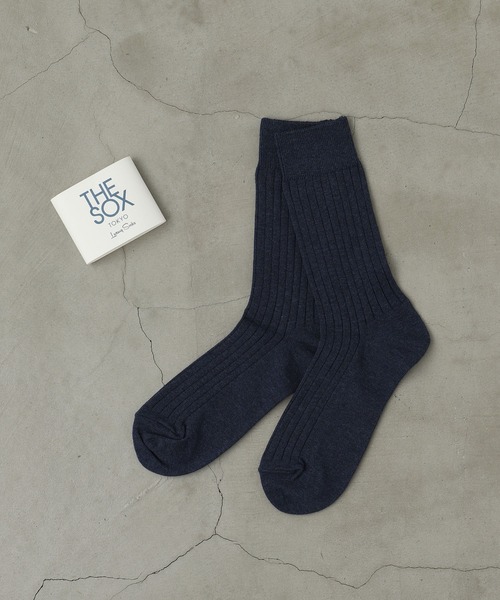THE SOX（ザ ソックス）の「【THESOX】 メランジ6/2リブソックス（ソックス/靴下・メンズ・ローズ/グレイッシュベージュ/ホワイト/ブラック/ネイビー/グレー/カーキ・FREE）」の6枚目の写真