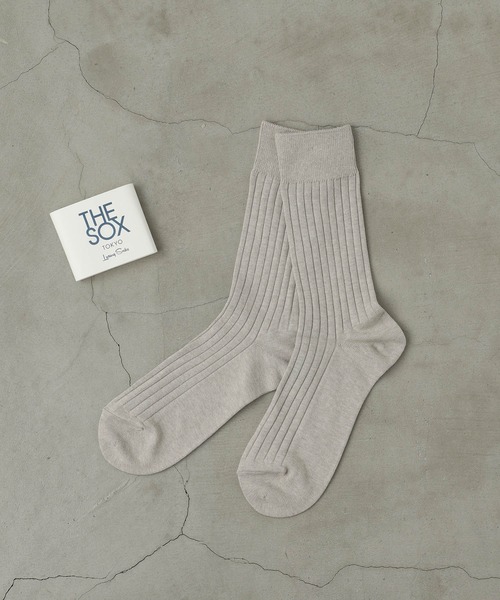 THE SOX（ザ ソックス）の「【THESOX】 メランジ6/2リブソックス（ソックス/靴下・メンズ・ローズ/グレイッシュベージュ/ホワイト/ブラック/ネイビー/グレー/カーキ・FREE）」の4枚目の写真