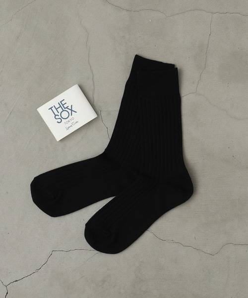 THE SOX（ザ ソックス）の「【THESOX】 メランジ6/2リブソックス（ソックス/靴下・メンズ・ローズ/グレイッシュベージュ/ホワイト/ブラック/ネイビー/グレー/カーキ・FREE）」の2枚目の写真