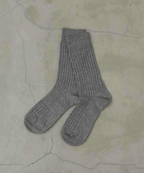THE SOX（ザ ソックス）の「【THESOX】 メランジ6/2リブソックス（ソックス/靴下・メンズ・ローズ/グレイッシュベージュ/ホワイト/ブラック/ネイビー/グレー/カーキ・FREE）」の10枚目の写真