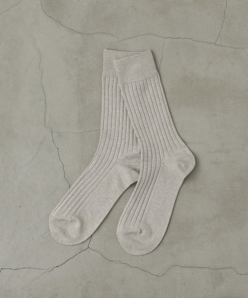 THE SOX（ザ ソックス）の「【THESOX】 メランジ6/2リブソックス（ソックス/靴下・メンズ・ローズ/グレイッシュベージュ/ホワイト/ブラック/ネイビー/グレー/カーキ・FREE）」の11枚目の写真