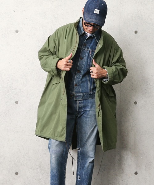 WAIPER.inc（ワイパーインク）の「Cotton/Nylon Weather Fish Tail Coat（モッズコート・メンズ・ブラック/カーキ・M/L）」の2枚目の写真