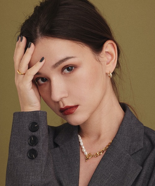 CENE（セネ）の「【CENE】セネ/パールアンカーチェーンネックレス（ネックレス・レディース・ゴールド・FREE）」の4枚目の写真