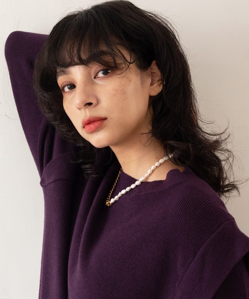 CENE（セネ）の「【CENE】セネ/パールアンカーチェーンネックレス（ネックレス・レディース・ゴールド・FREE）」の5枚目の写真