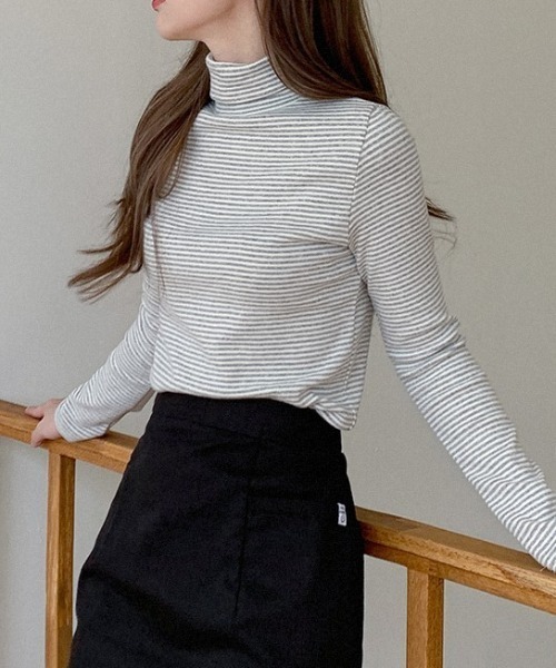 A'GEM/9 × .kom『muah muah/ムーアムーア』STRIPE POLA T-SHIRT
