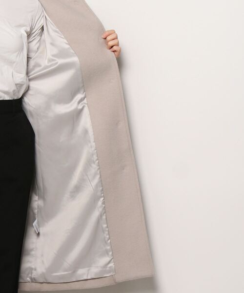 NANO universe（ナノユニバース）の「ダブルビーバーノーカラークルーネックコート（ノーカラーコート・レディース・ブラック/モカ/グレー系その他4・38/36）」の6枚目の写真