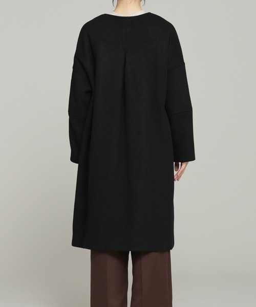 NANO universe（ナノユニバース）の「ダブルビーバーノーカラークルーネックコート（ノーカラーコート・レディース・ブラック/モカ/グレー系その他4・38/36）」の10枚目の写真
