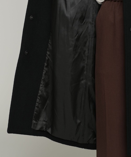 NANO universe（ナノユニバース）の「ダブルビーバーノーカラークルーネックコート（ノーカラーコート・レディース・ブラック/モカ/グレー系その他4・38/36）」の7枚目の写真