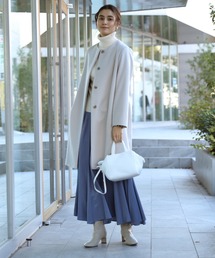 INED CLARO | 【WEB限定】カシミヤノーカラーコート(ノーカラーコート)