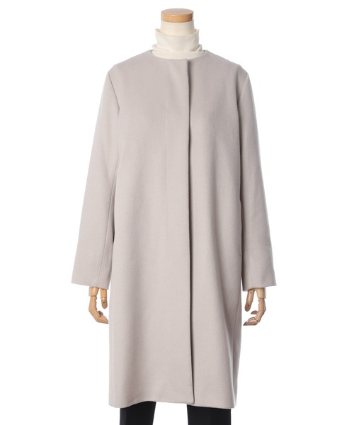 INED CLARO（イネドクラロ）の「【WEB限定】カシミヤノーカラーコート（ノーカラーコート・レディース・ブラック/サンドグレー・7号/9号）」の3枚目の写真