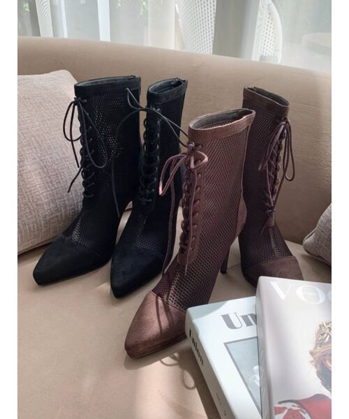 RESEXXY（リゼクシー）の「レースアップメッシュブーツ（ブーツ・レディース・ブラック/ブラウン・SMALL/MEDIUM/LARGE）」の3枚目の写真