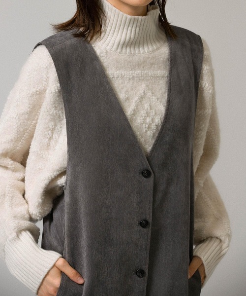 KBF(ケイビーエフ)の「コーデュロイクロスジャンパースカート(ジャンパースカート・レディース・ネイビー/ブラウン/グレー・ONE)」の14枚目の写真