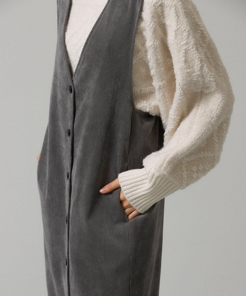 KBF(ケイビーエフ)の「コーデュロイクロスジャンパースカート(ジャンパースカート・レディース・ネイビー/ブラウン/グレー・ONE)」の12枚目の写真