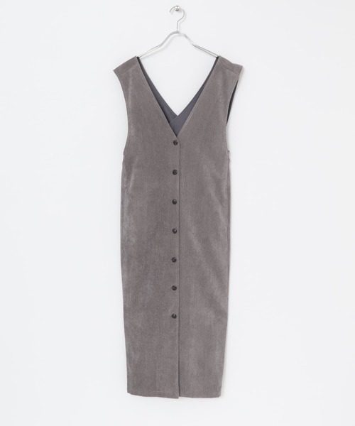 KBF(ケイビーエフ)の「コーデュロイクロスジャンパースカート(ジャンパースカート・レディース・ネイビー/ブラウン/グレー・ONE)」の8枚目の写真