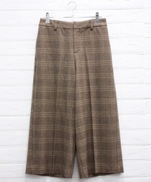 ウール調センタープレスクロップドパンツ