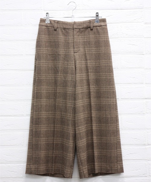 BELLUNA PLUS(ベルーナ)の「ウール調センタープレスクロップドパンツ(スラックス・レディース・ライトグレー/チャコール/グレー系その他/ブラウン系その他/チェック・SMALL/MEDIUM/LARGE/X-LARGE)」の4枚目の写真