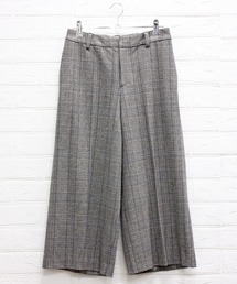 ウール調センタープレスクロップドパンツ