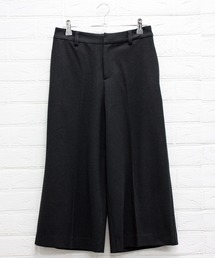 ウール調センタープレスクロップドパンツ