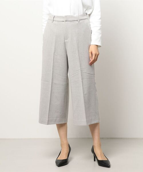 BELLUNA PLUS(ベルーナ)の「ウール調センタープレスクロップドパンツ(スラックス・レディース・ライトグレー/チャコール/グレー系その他/ブラウン系その他/チェック・SMALL/MEDIUM/LARGE/X-LARGE)」の7枚目の写真
