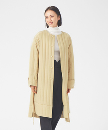 qualite | キルティングノーカラーコート(トレンチコート)