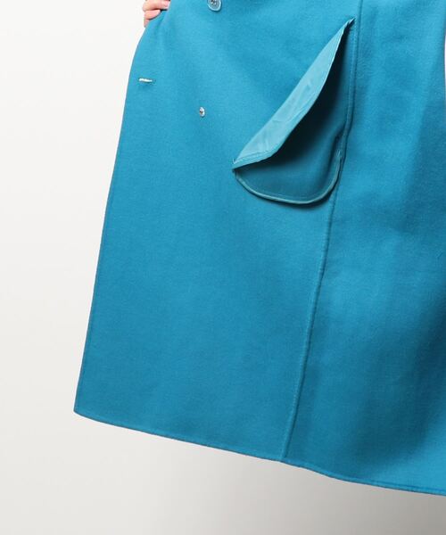 Three Four Time(スリーフォータイム)の「ウールWコート(チェスターコート・レディース・ブルー・FREE)」の8枚目の写真