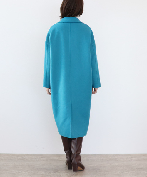 Three Four Time(スリーフォータイム)の「ウールWコート(チェスターコート・レディース・ブルー・FREE)」の5枚目の写真