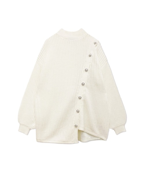 ANDGEEBEE（アンジービー）の「ボタンアシメニット（ニット/セーター・レディース・ブラック/アイボリー・MEDIUM）」の16枚目の写真