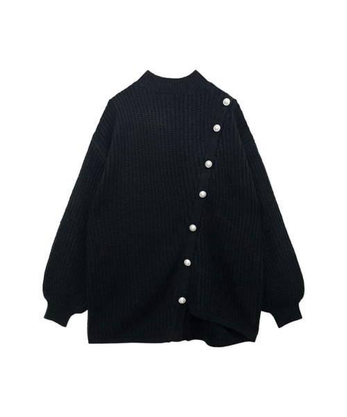 ANDGEEBEE（アンジービー）の「ボタンアシメニット（ニット/セーター・レディース・ブラック/アイボリー・MEDIUM）」の20枚目の写真