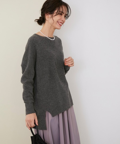 ROPE'(ロペ)の「【シリーズ】クーマラムホールガーメントワイドプルオーバー(ニット/セーター・レディース・チャコールグレー/ターコイズブルー/キナリ/イエロー系その他2・38)」の2枚目の写真