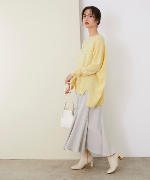 ROPE'(ロペ)の「【シリーズ】クーマラムホールガーメントワイドプルオーバー(ニット/セーター・レディース・チャコールグレー/ターコイズブルー/キナリ/イエロー系その他2・38)」の6枚目の写真