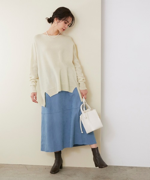 ROPE'(ロペ)の「【シリーズ】クーマラムホールガーメントワイドプルオーバー(ニット/セーター・レディース・チャコールグレー/ターコイズブルー/キナリ/イエロー系その他2・38)」の7枚目の写真