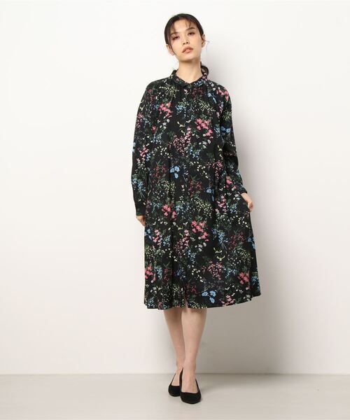 新品☆SUPER HAKKA☆レーヨンシャツワンピース SUPER HAKKA×庄島歩音「Plants」/「From the story」プリント