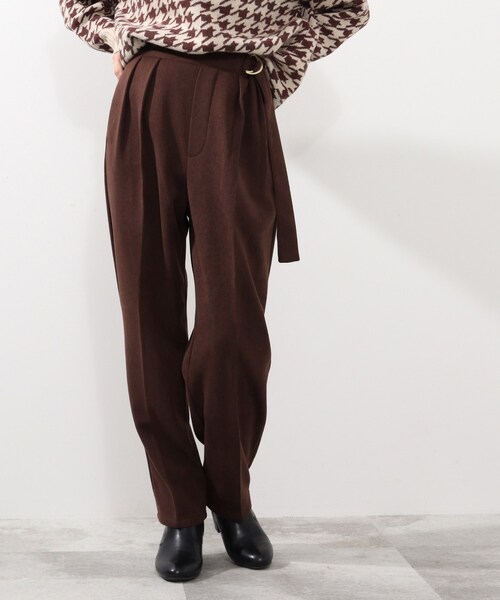 DRESKIP(ドレスキップ)の「◆ベルト風ゆるテーパードパンツ(その他パンツ・レディース・グリーン/ブラック/ダークブラウン/ブラック系1・02/03)」の3枚目の写真