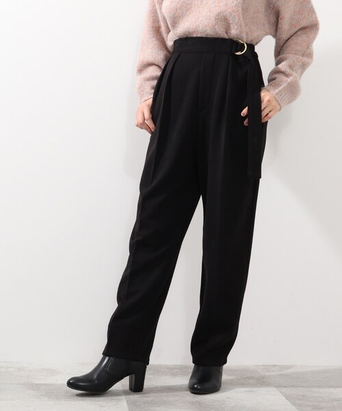 DRESKIP(ドレスキップ)の「◆ベルト風ゆるテーパードパンツ(その他パンツ・レディース・グリーン/ブラック/ダークブラウン/ブラック系1・02/03)」の1枚目の写真