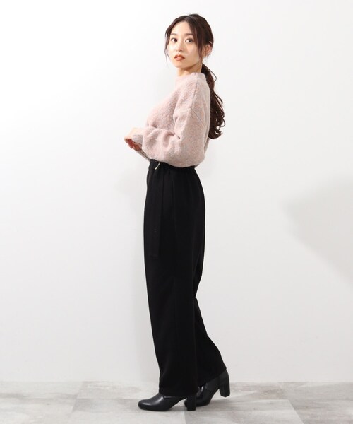 DRESKIP(ドレスキップ)の「◆ベルト風ゆるテーパードパンツ(その他パンツ・レディース・グリーン/ブラック/ダークブラウン/ブラック系1・02/03)」の8枚目の写真