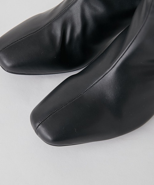 one after another NICE CLAUP（ワンアフターアナザーナイスクラップ）の「細見え！フェイクレザーロングブーツ（ブーツ・レディース・ブラック・SMALL/MEDIUM/LARGE）」の12枚目の写真