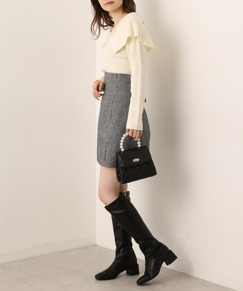 one after another NICE CLAUP（ワンアフターアナザーナイスクラップ）の「細見え！フェイクレザーロングブーツ（ブーツ・レディース・ブラック・SMALL/MEDIUM/LARGE）」の2枚目の写真