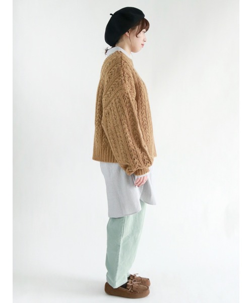 Samansa Mos2（サマンサ モスモス）の「細コーデュロイテーパードパンツ（その他パンツ・レディース・キナリ/チャコール/ピンク/ベージュ/ミント・ﾌﾘ-）」の13枚目の写真