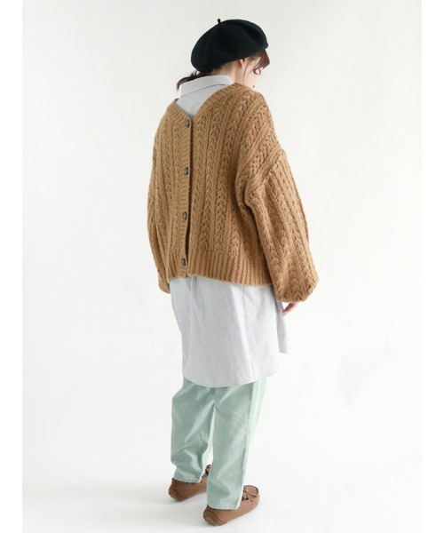 Samansa Mos2（サマンサ モスモス）の「細コーデュロイテーパードパンツ（その他パンツ・レディース・キナリ/チャコール/ピンク/ベージュ/ミント・ﾌﾘ-）」の11枚目の写真