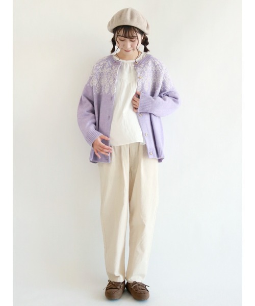 Samansa Mos2（サマンサ モスモス）の「細コーデュロイテーパードパンツ（その他パンツ・レディース・キナリ/チャコール/ピンク/ベージュ/ミント・ﾌﾘ-）」の8枚目の写真